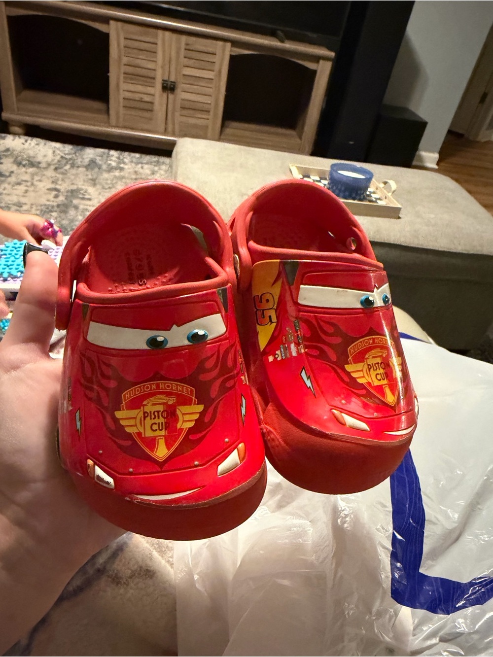 CROCS Kids Red Lightning McQueen Piston Cup Clog Shoes